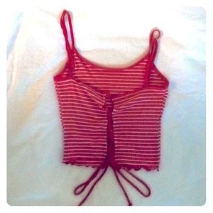 ❤️🤍NWT Red and white striped crop top- Small